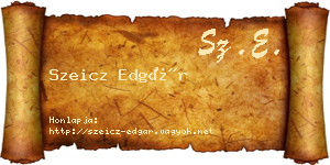 Szeicz Edgár névjegykártya